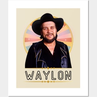 waylon jennings 90s style retro vintage 80s gifts Posters and Art